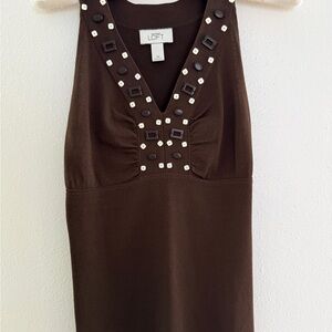 LOFT Chocolate Brown Knit Top